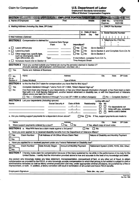 Printable Ca 7 Form Printable Forms Free Online