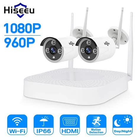 Hiseeu 4CH 960P 1080P Wireless CCTV System Wifi 2pcs Waterproof Outdoor