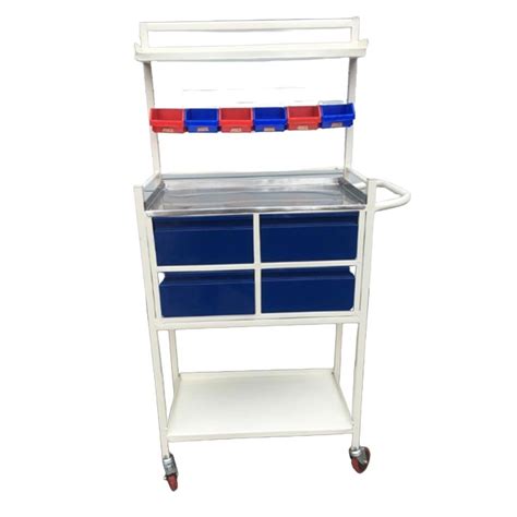 Mild Steel Emergency Crash Cart Trolley For Hospital Size 940x