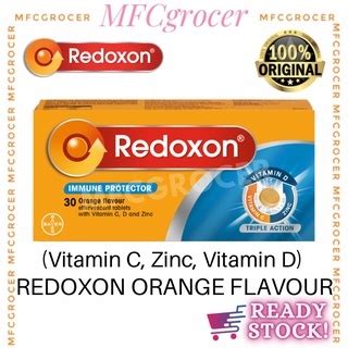 Redoxon Triple Action Vitamin C D Zinc Orange Effervescent Tablets