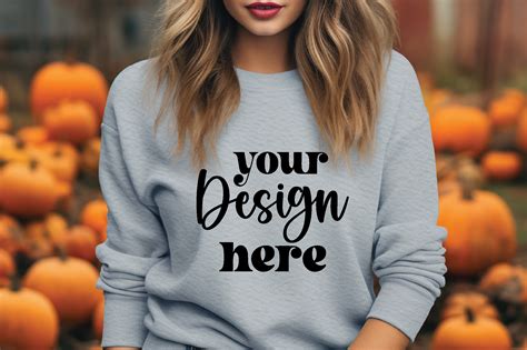 Sport Grey Gildan Crewneck Mockup Graphic By Mockupstore