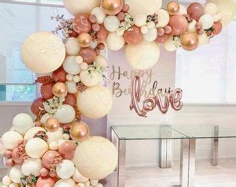 Pcs Dusty Pink And Chrome Rose Gold Balloon Arch Garland Etsy