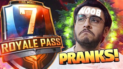 PUBG MOBILE LIVE TROLLING NOOB PRANKS SEASON 7 ROYAL PASS RANK