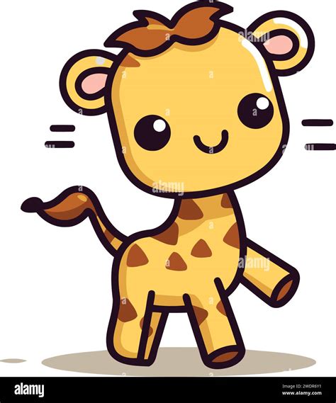 Cute Giraffe Cartoon Mascot Character Vector Illustration Stock Vector