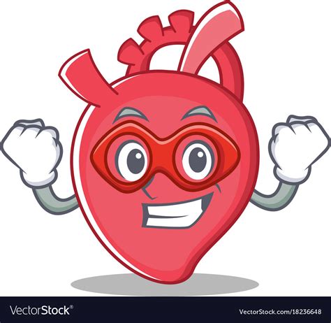 Super Hero Heart Character Cartoon Style Vector Image