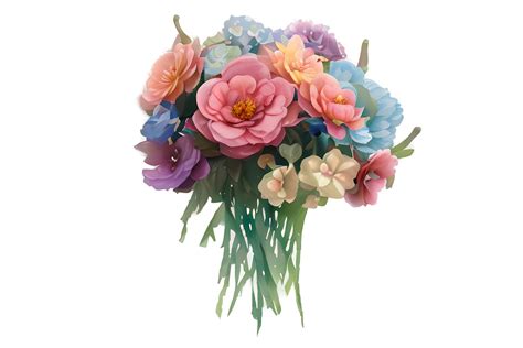 Watercolor Flower Bouquet Graphic by Fstock · Creative Fabrica