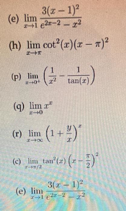 Solved Find The Following Limits If They Exist Without Chegg