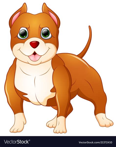 Cute pitbull cartoon standing Royalty Free Vector Image