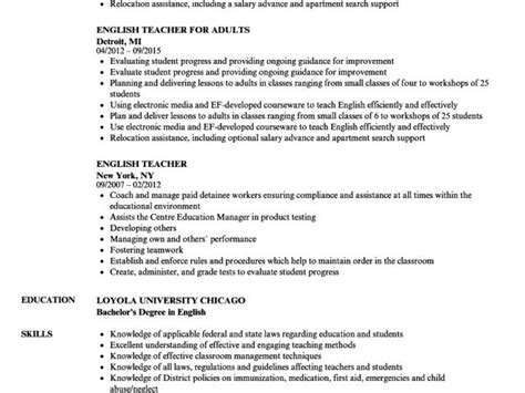 Sample Resume For English Teachers 3 Latest Cv Format For Teachers