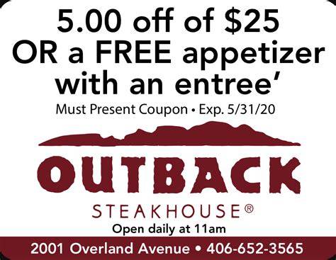 $5 Off Outback Steakhouse Coupons Printable Free