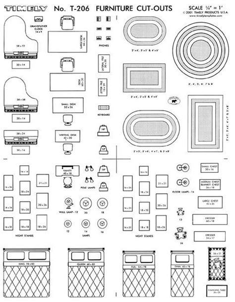 1 4 Inch Scale Furniture Templates Printable