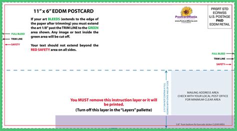11x6 Postcard Template