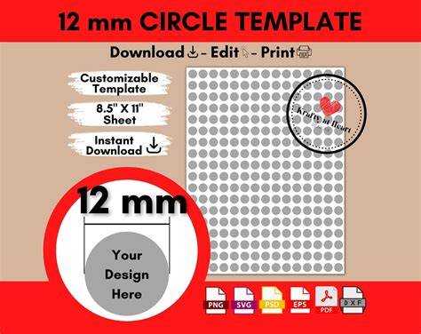 12mm Cabochon Printables Free