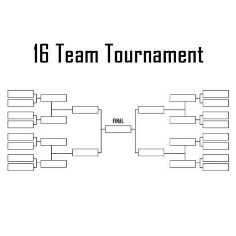 16 Team Tournament Bracket Template