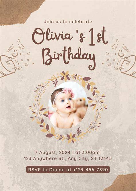 1st Birthday Party Invitation Templates