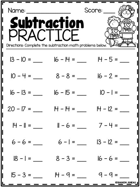 1st Grade Math Printable Worksheets