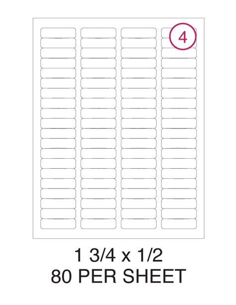 2 1 4 X 3 4 Label Template