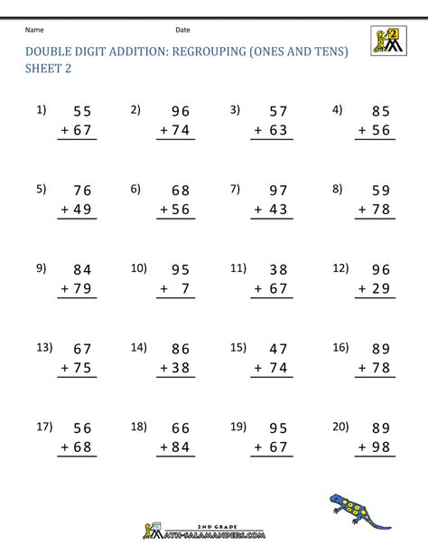 2 Digit Addition And Subtraction With Regrouping Printable Worksheets