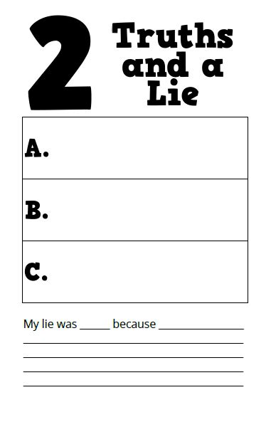 2 Truths And A Lie Template