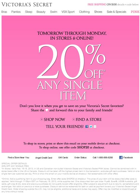 20 Off $50 Victoria Secret Coupon Printable