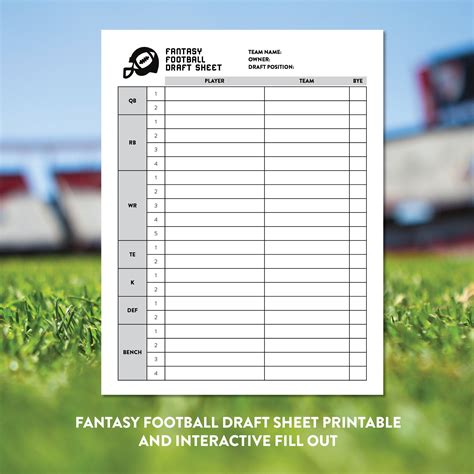 2017 Nfl Fantasy Football Draft Names Printable