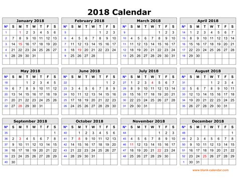 2018 Free Printable Calendar