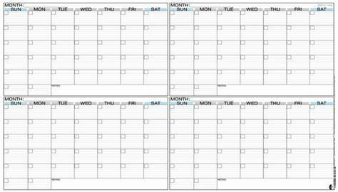 2019 Calendar 4 Months Per Page Printable