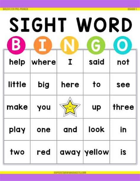 2nd Grade Printable Sight Words Bingo Cards