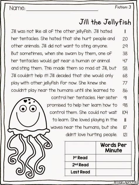 2nd Grade Reading Fluency Passages Printable