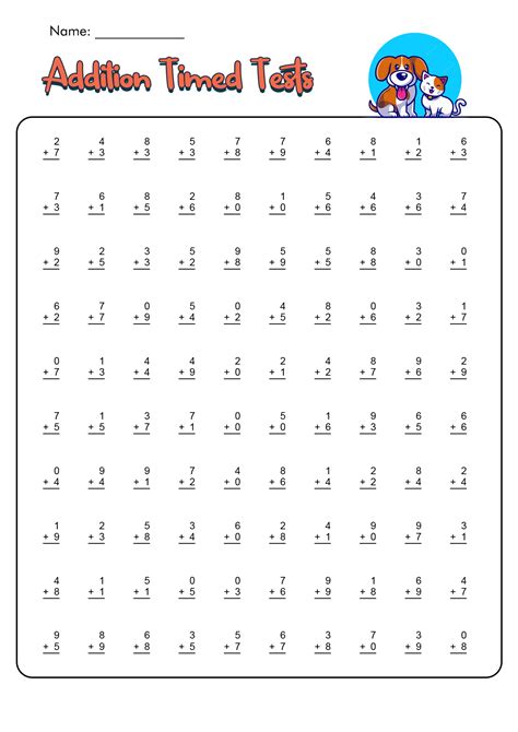 2nd Grade Timed Addition And Subtraction Worksheets Free Printable