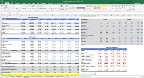 3 Statement Model Excel Template