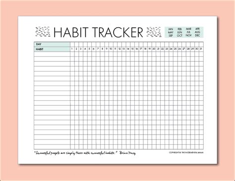 30 Day Habit Tracker Printable