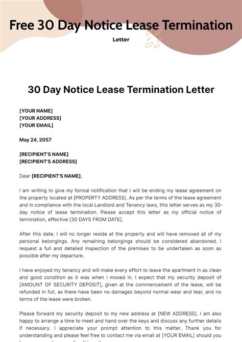 30 Day Notice To Tenant Template