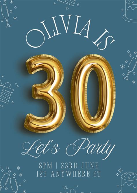 30th Birthday Invitation Templates For Him