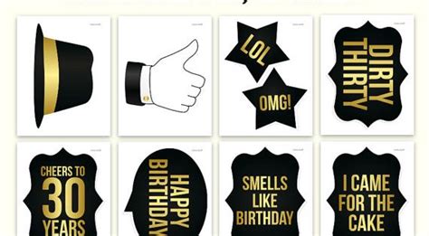 30th Birthday Photo Booth Props Printable Free