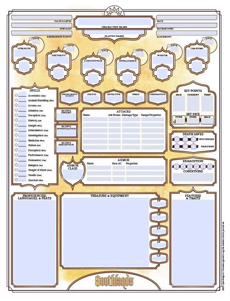 35 Character Sheet Printable