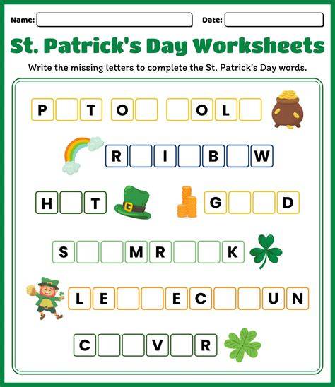 3rd Grade Free Printable St Patrick's Day Worksheets