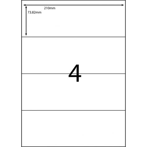 4 Labels Per Sheet Template