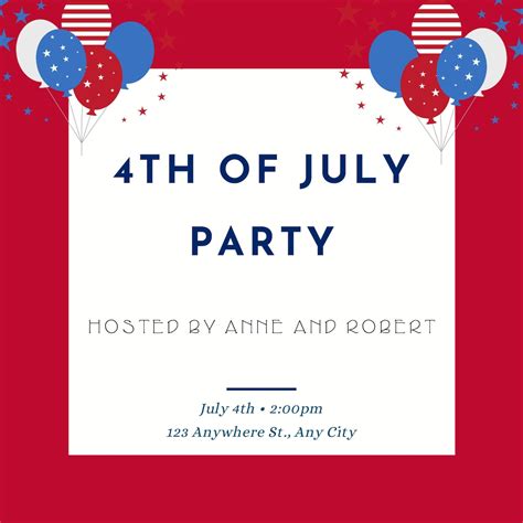4th Of July Invite Template