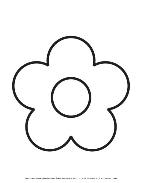 5 Petal Flower Template