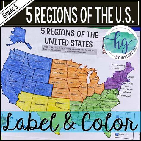 5 Regions United States Map Free Printable Map