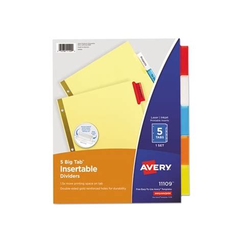 5-tab Dividers Template