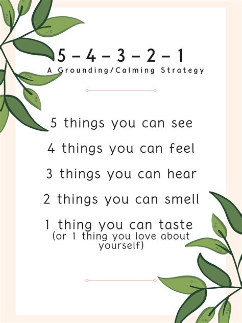 54321 Grounding Printable