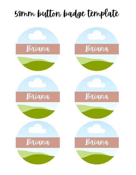 58mm Button Template Canva