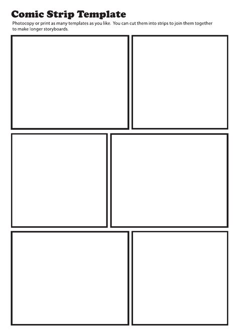 6 Panel Comic Template
