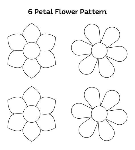 6 Petal Flower Template
