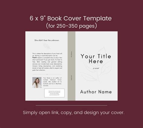 6 X 9 Book Cover Template