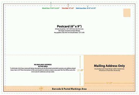 6 X 9 Postcard Template Usps