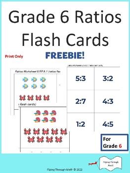 6th Grade Math Flash Cards Printable For Ratios