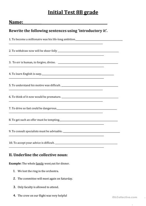 8th Grade English Worksheets Printable With Answers
